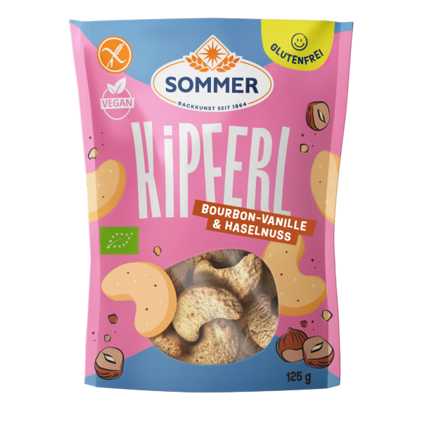 Kipferl Bourbon Vanille & Haselnuss Sommer glutenfrei